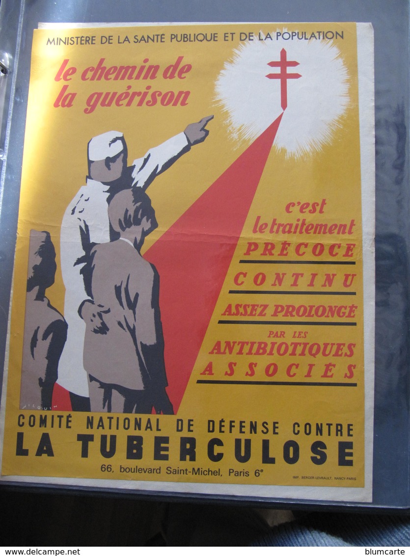 AFFICHE  - Signée WILQUIN - CONTRE LA TUBERCULOSE - LE CHEMIN DE LA GUERISON-   Format : 39 X 29 Cm - Manifesti