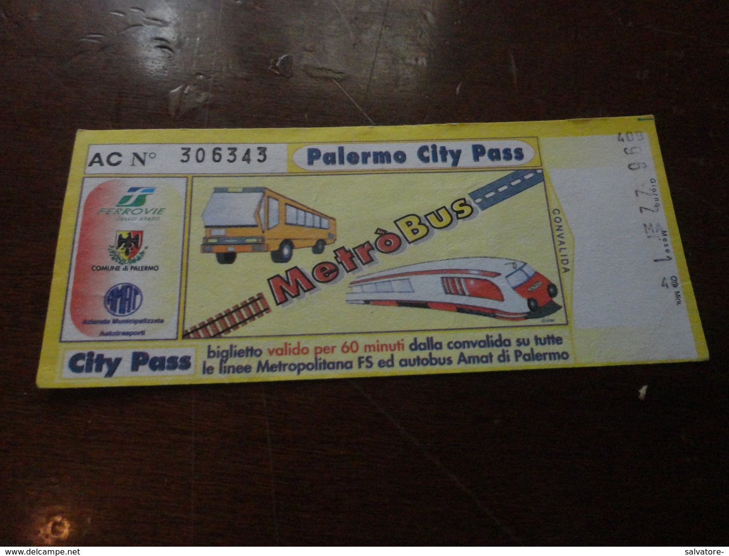 BIGLIETTO AMAT CITY PASS 1996 - Europa