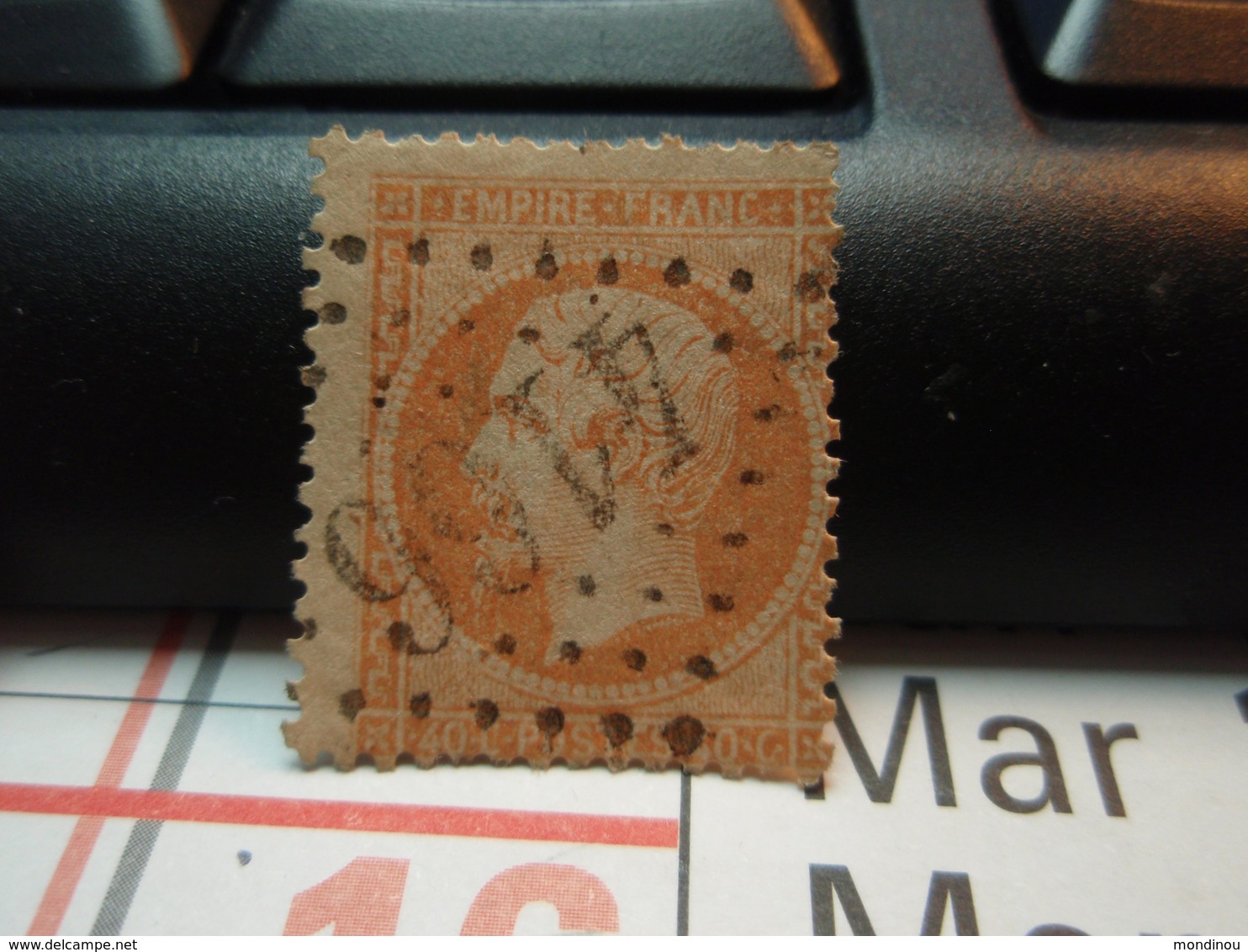 Timbre  Napoléon III Empire Franc 40 C Oblitéré - 4166 . - 1862 Napoléon III