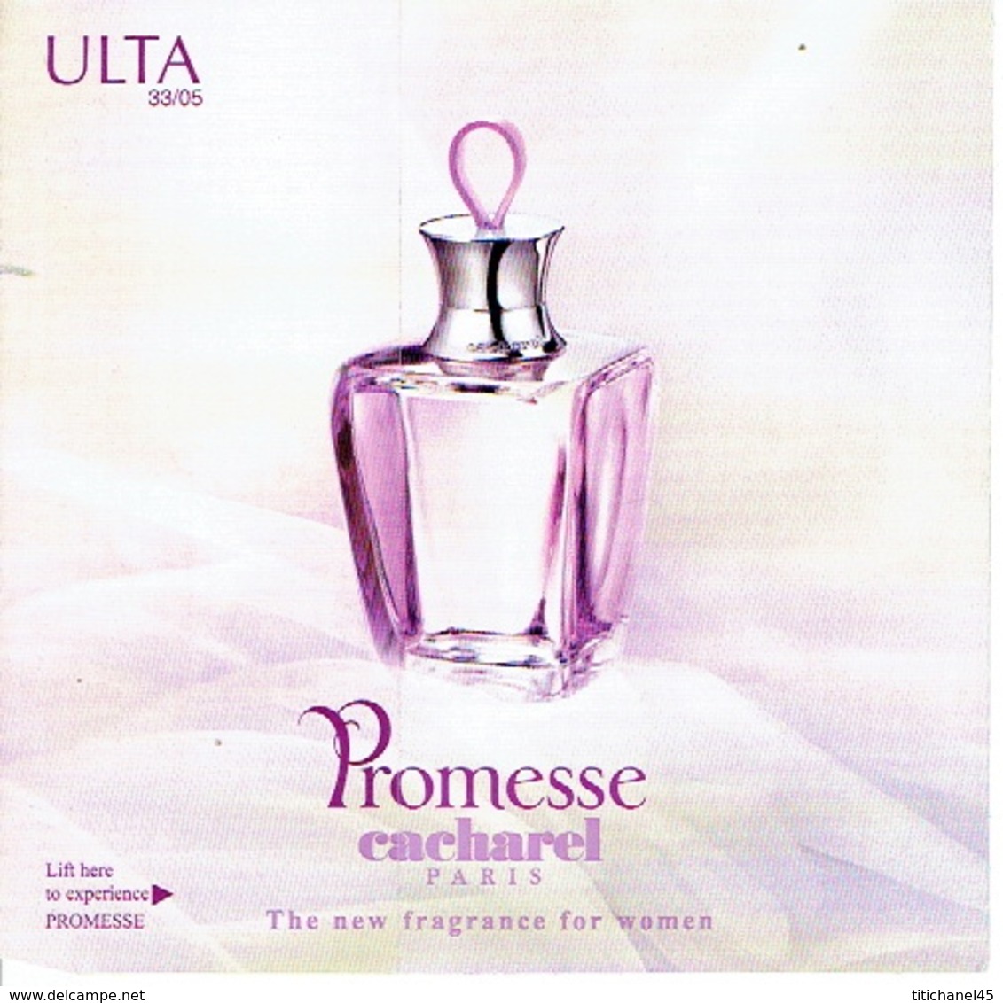 Carte Parfum à Rabat 5 X 5  PROMESSE De CACHAREL - USA - Modernes (à Partir De 1961)