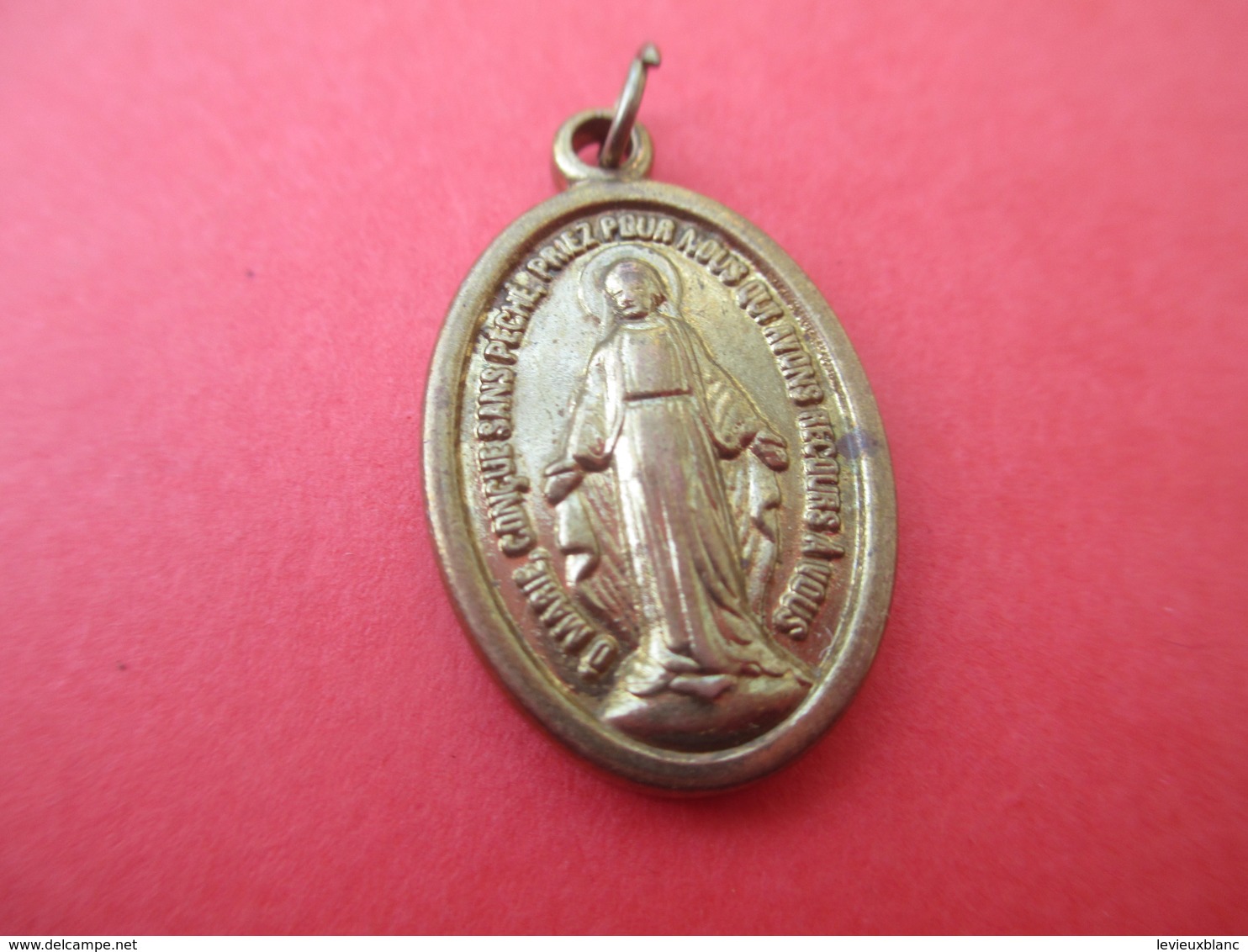 Médaille Religieuse Ancienne/Vierge Marie  Et Sacré Coeur /Bronze/ Début XXéme     CAN566 - Religion & Esotericism