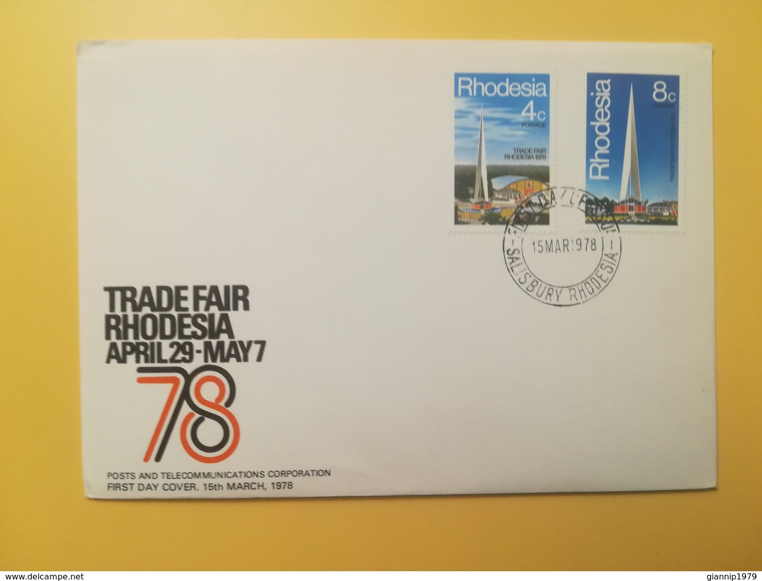 1978 FDC BUSTA PRIMO GIORNO GRAN BRETAGNA RHODESIA TRADE FAIR GREAT BRITAIN FIRST DAY - Rhodésie (1964-1980)