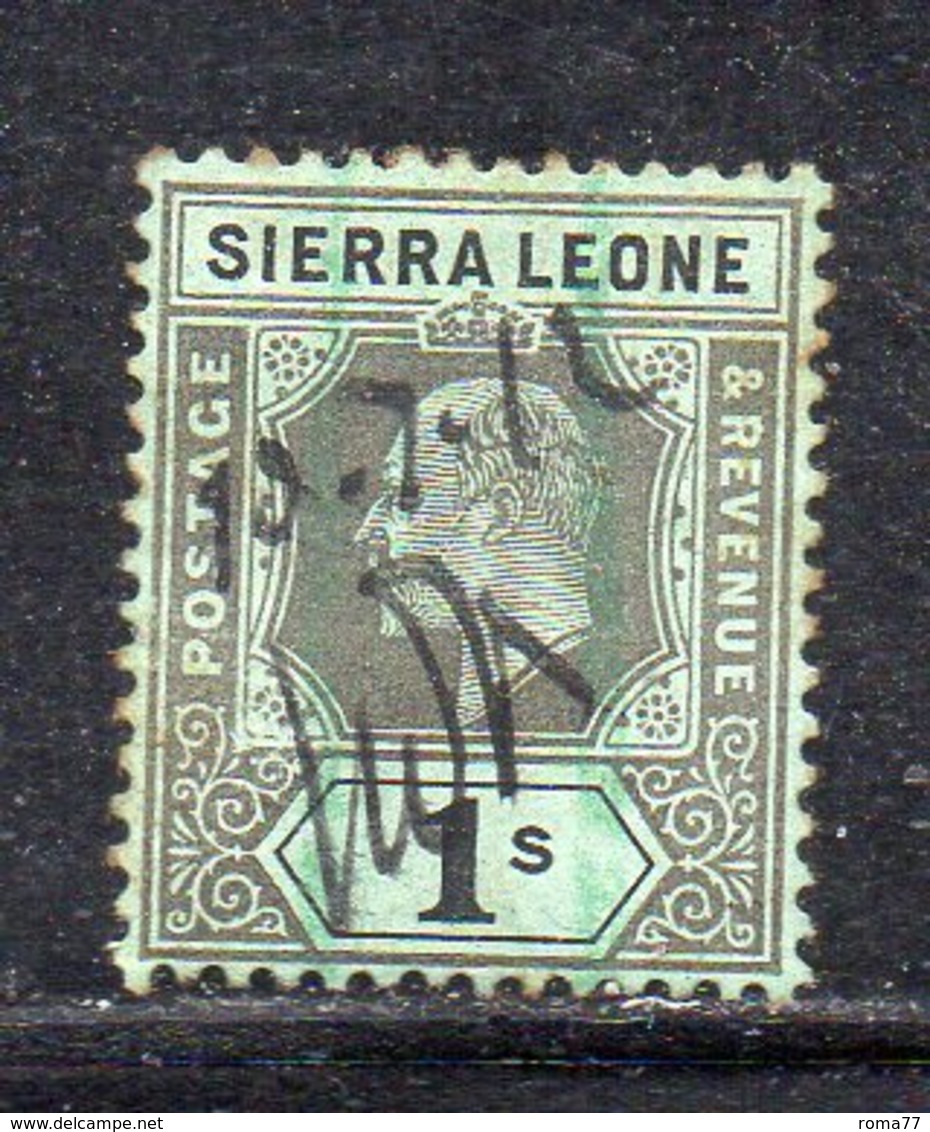 APR2507 - SIERRA LEONE 1904 , Yvert N. 71 Usato Fil MultiCA (2380A) Poco Fresco Punti Di Colore Al Retro - Sierra Leone (...-1960)