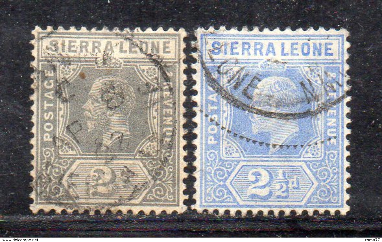 APR2715 - SIERRA LEONE 1907 , Yvert N. 78+79 Usato Fil MultiCA (2380A) - Sierra Leone (...-1960)