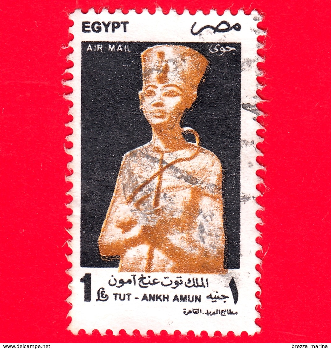 EGITTO - Usato - 1997 -  Archeologia - Sculture - Tut-Ankh-Amun  - 1 - Posta Aerea