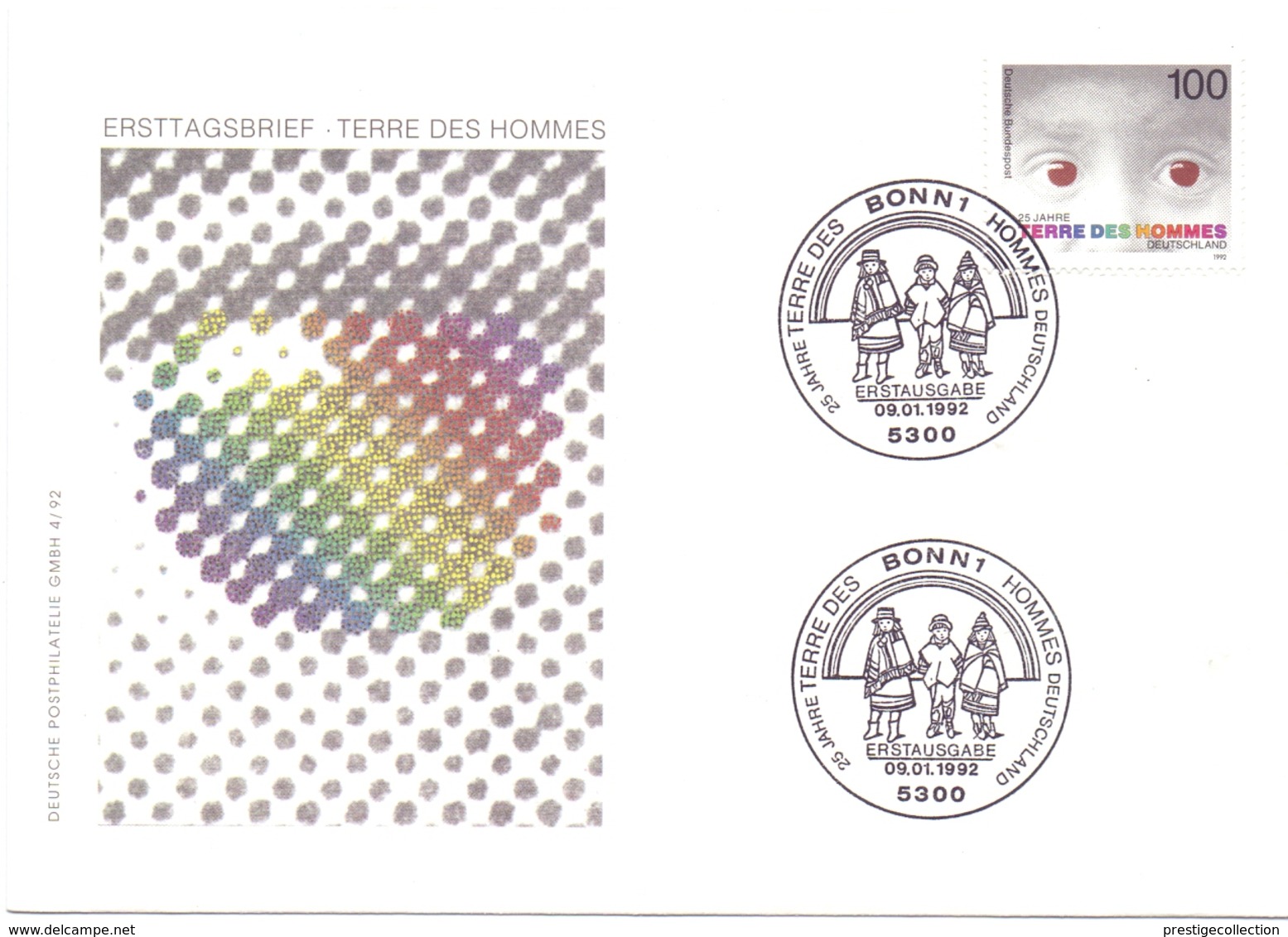 GERMANY TERRE DES HIMMES  FDC 1992  COVER   (FEB20584) - Contro La Fame