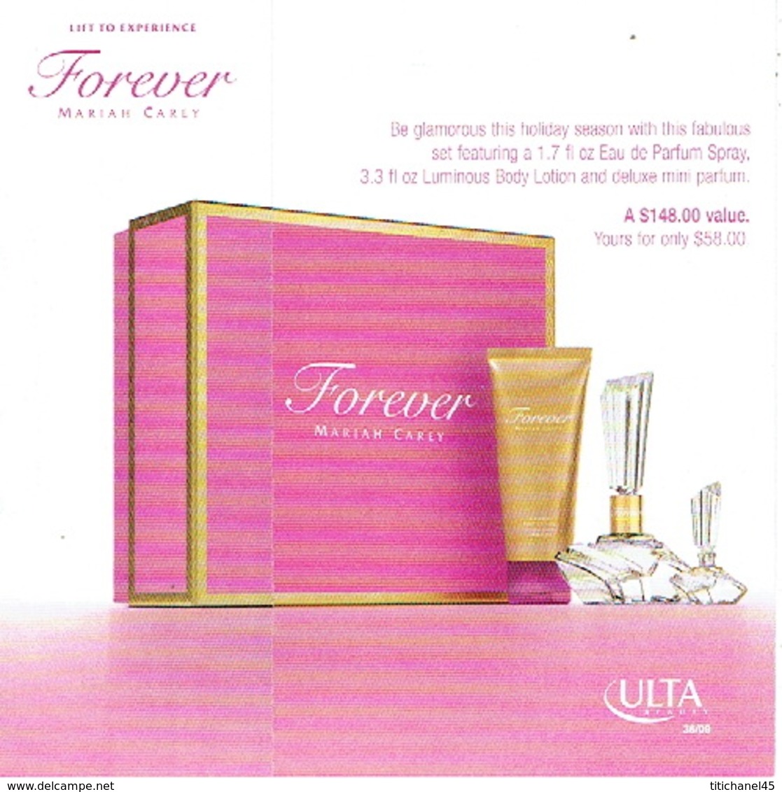 Carte Parfum à Rabat 5 X 5  FOREVER De MARIAH CAREY - USA - Modernes (à Partir De 1961)