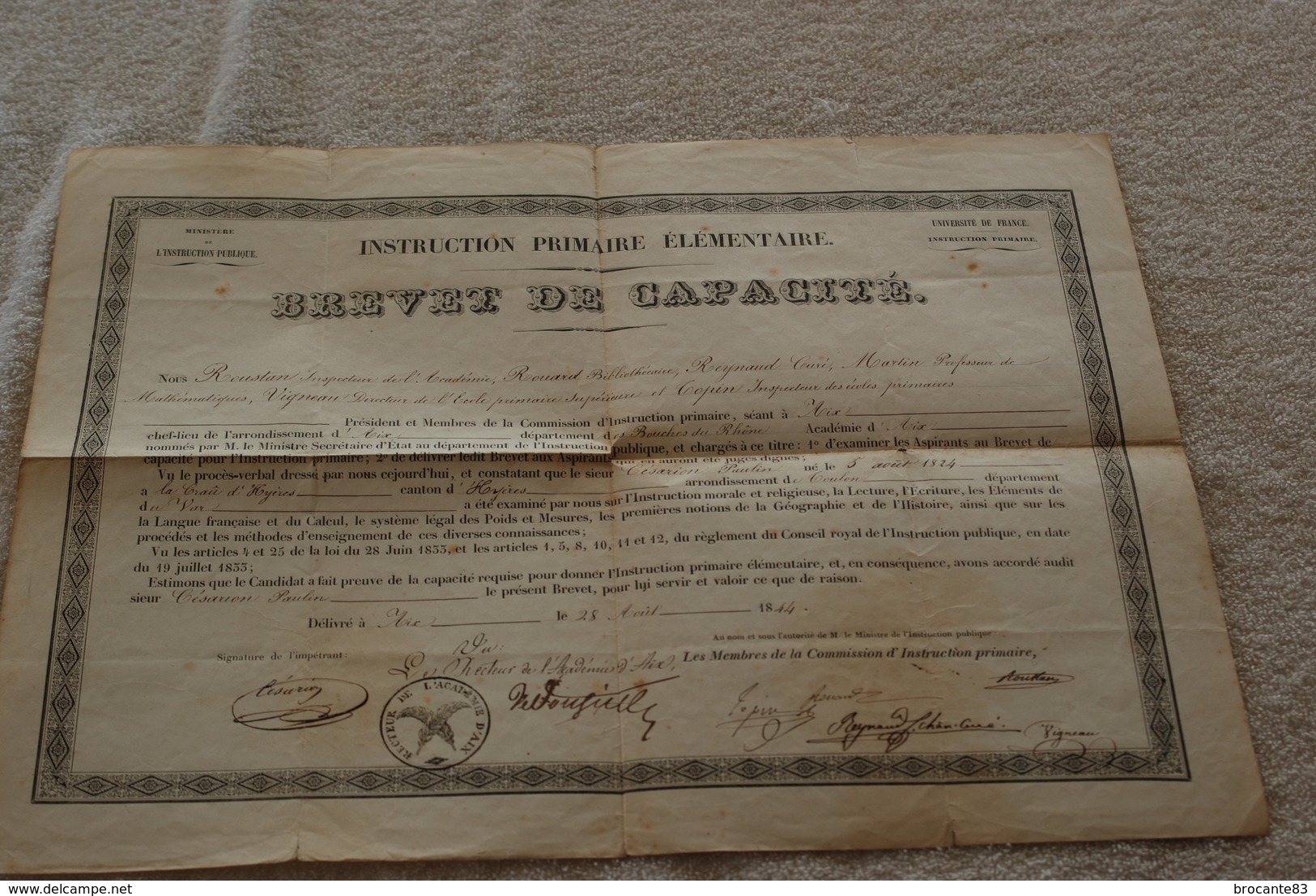 BREVET DE CAPACITE DU 28 AVRIL 1944 - Diplômes & Bulletins Scolaires