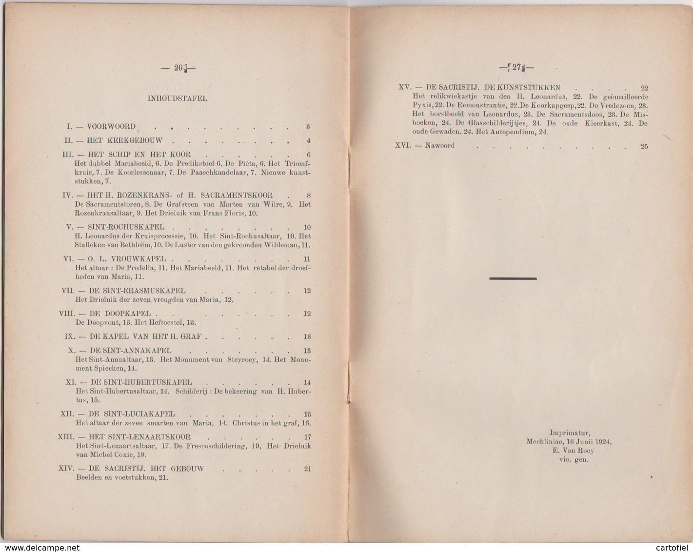 ZOUTLEEUW-ST.LENAARTSKERK-ORIGINELE-GIDS-BOEKJE-1924-DOOR DEN LEEUWENAAR+-27 BLZ-AFMETINGEN+-14-22CM-ZIE 5 SCANS - Anciens