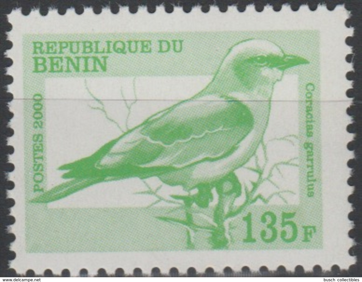 Bénin 2000 Mi. H1232 135 F Fauna Faune Bird Oiseau Vogel Coracias Garrulus MNH** Rare - Benin – Dahomey (1960-...)