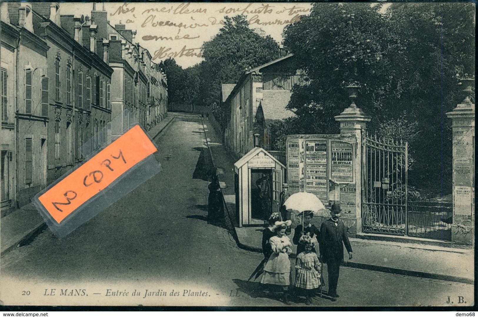 Le Mans CPA 72 Sarthe Entrée Du Jardin Des Plantes Très Belle Carte Pionnière 1904 Ed L L - Le Mans