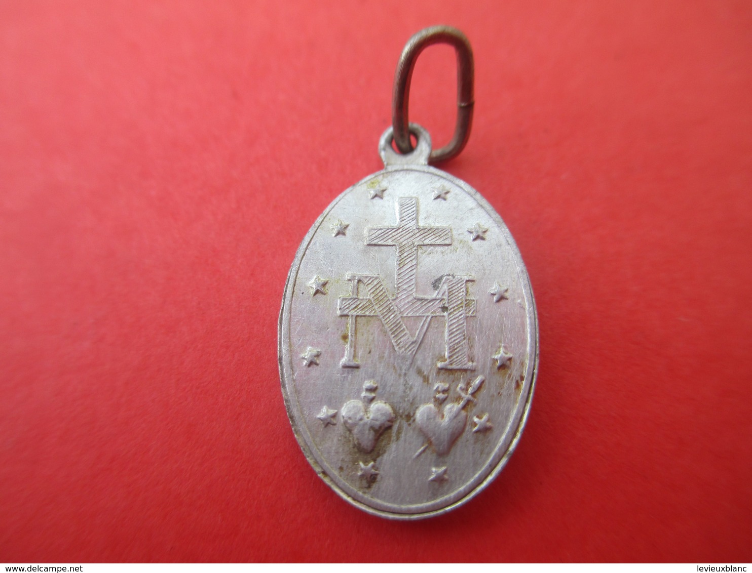 Médaille Religieuse Ancienne/Sainte Vierge / O Marie ... Coeur Sacré ./ Aluminium /Début  XXéme    CAN574 - Religion & Esotericism