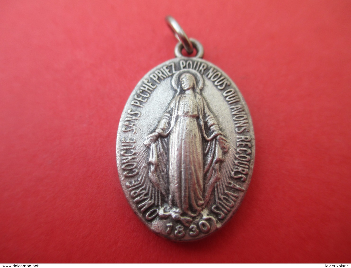 Médaille Religieuse Ancienne/Sainte Vierge / O Marie ... Coeur Sacré ./ Bronze Nickelé  /Début  XXéme    CAN575 - Religion & Esotericism