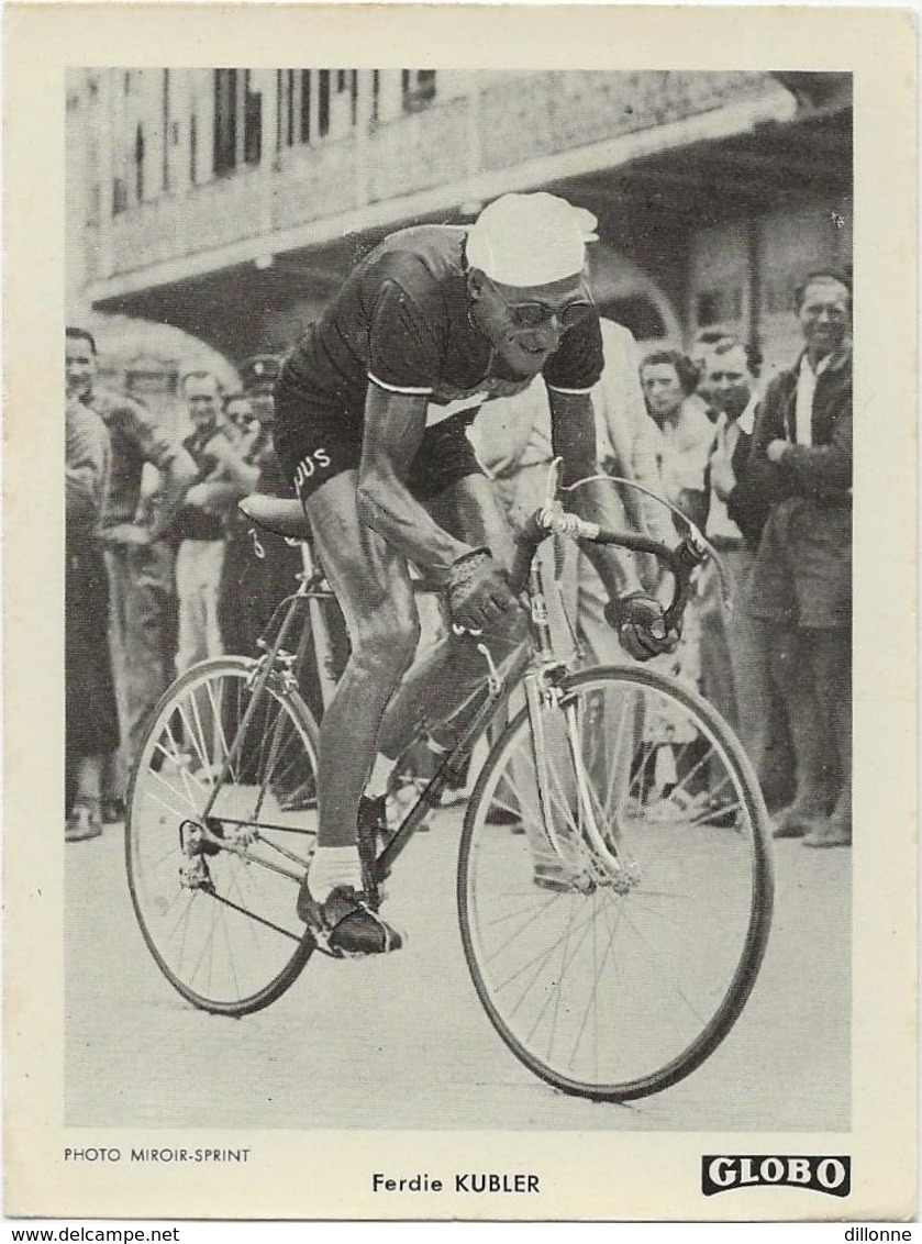 PHOTO  Ferdie KUBLER   Miroir Sprint   Format  12/9   Globo  1951 - Cyclisme
