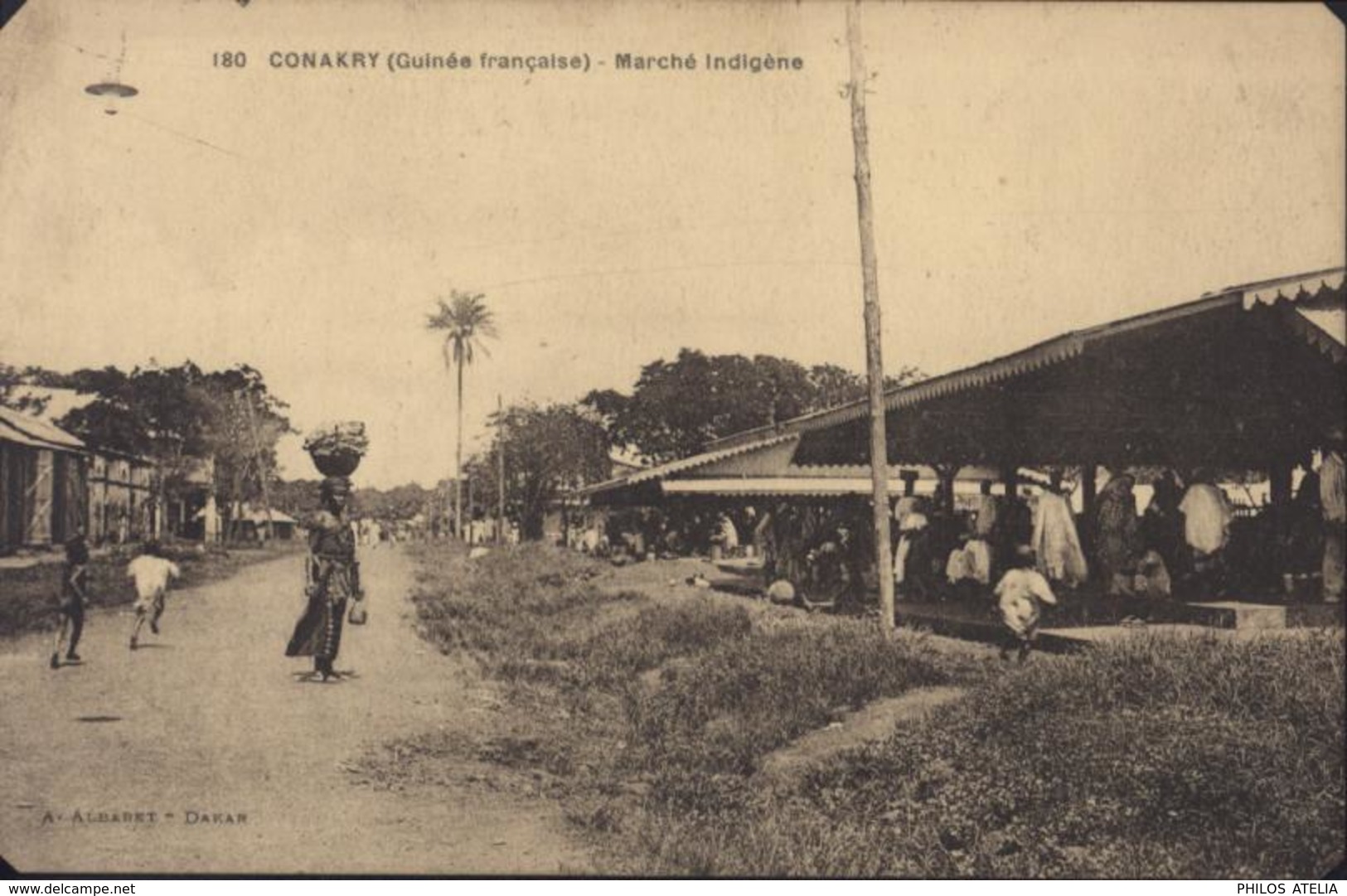 CPA Guinée Française Conakry Marché Indigène 180 A Albaret Dakar - Guinée Française
