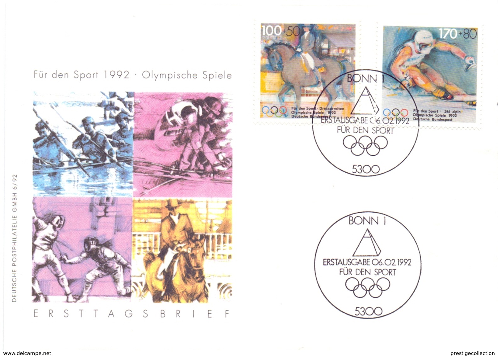 GERMANY FUR DEN SPORT   FDC 1992  COVER   (FEB20587) - Inverno1992: Albertville