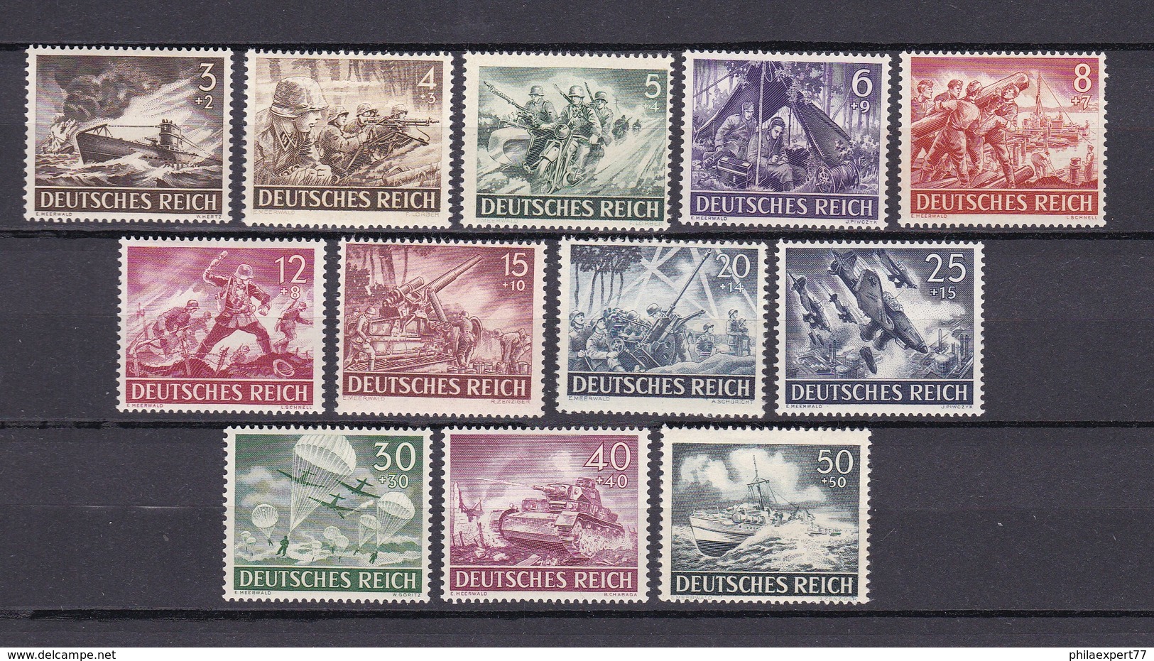 Deutsches Reich - 1943 - Michel Nr. 831/842 - Ungebr. - Unused Stamps