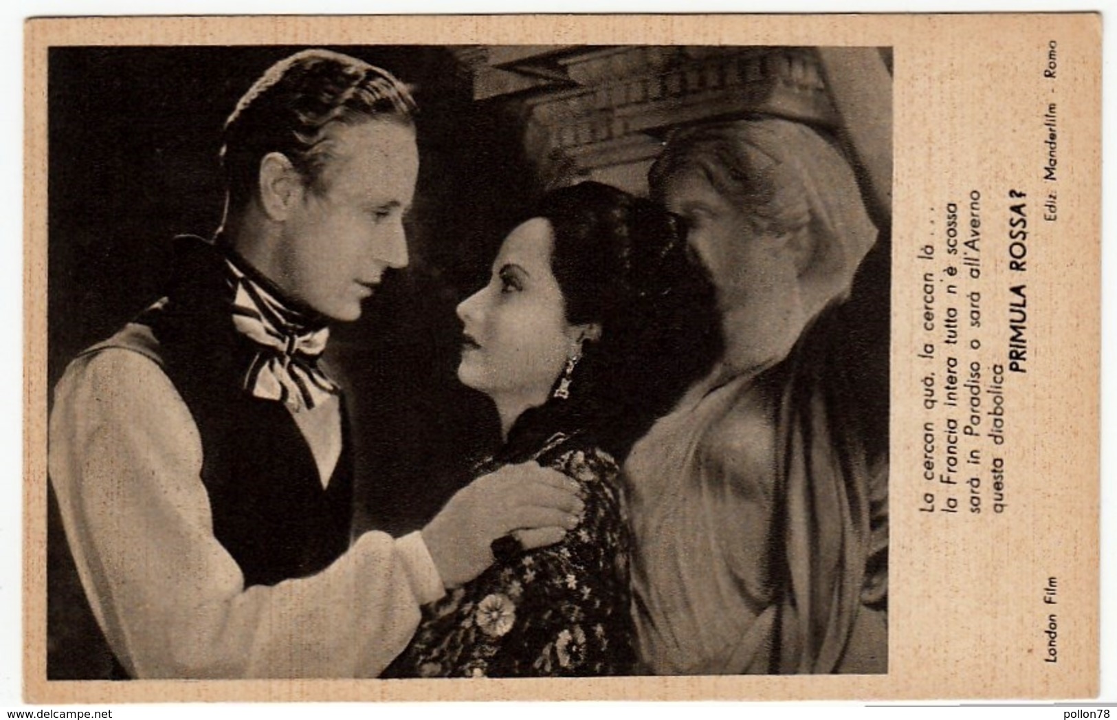 ATTORI - ATTRICI - LESLIE HOWARD E MERLE OBERON - IN LA PRIMULA ROSSA - Vedi Retro - Formato Piccolo - Attori