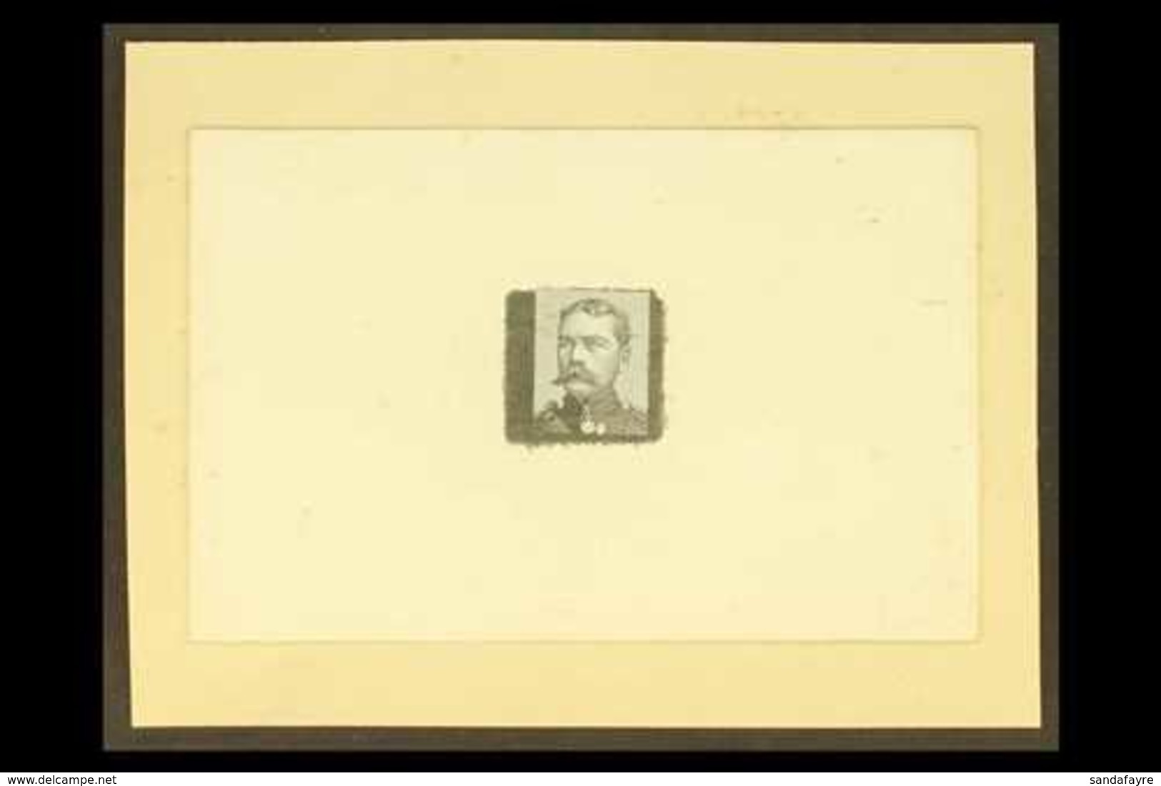 LORD KITCHENER DIE PROOF C.1900 De La Rue Typographed DIE PROOF Showing A Stamp Sized, Portrait Of Lord Kitchener, Print - Autres & Non Classés