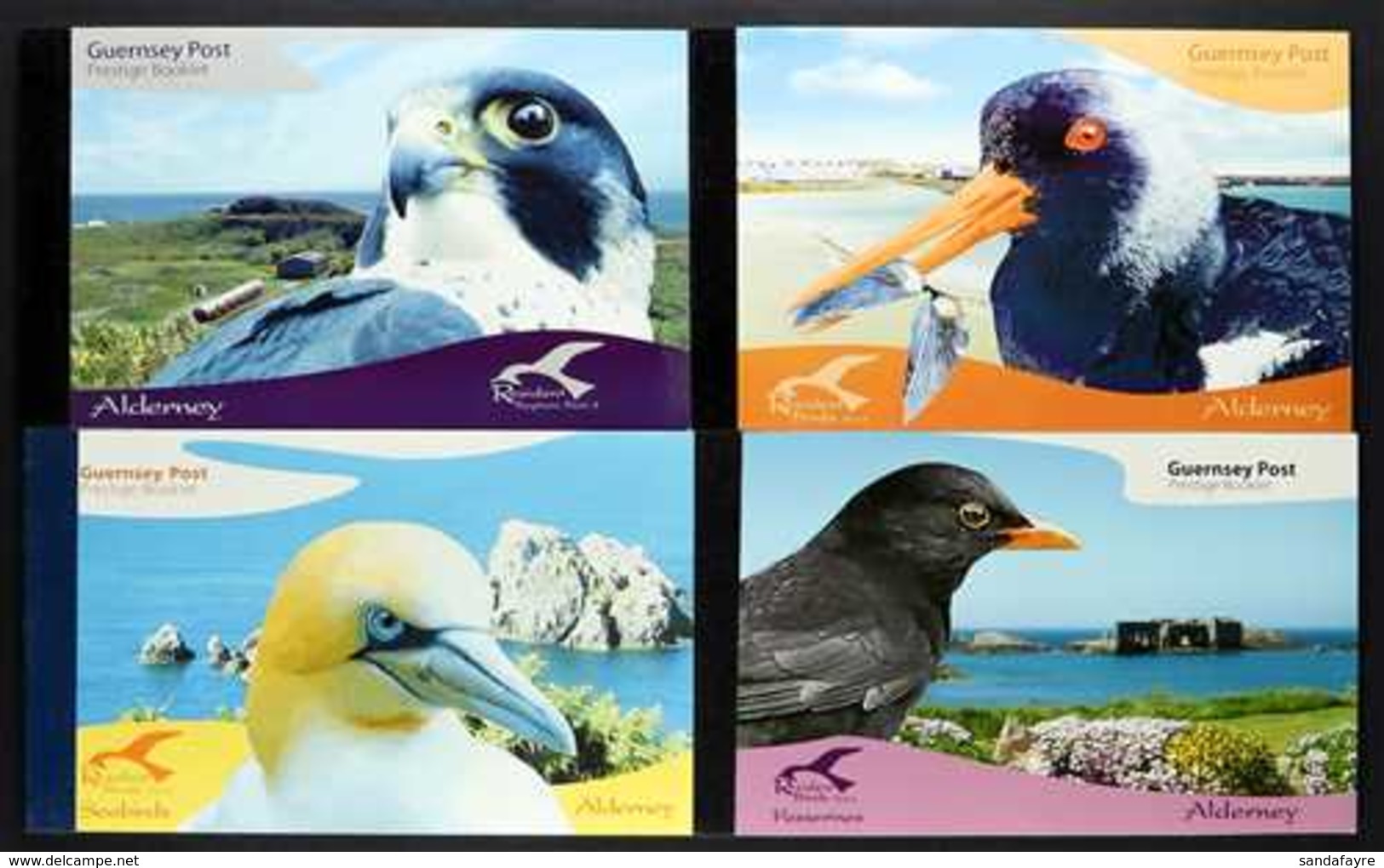 BIRDS ALDERNEY 2006-2009 Resident Seabirds All Four Complete Prestige Booklets, SG ASB16/19, Superb Never Hinged Mint. ( - Unclassified