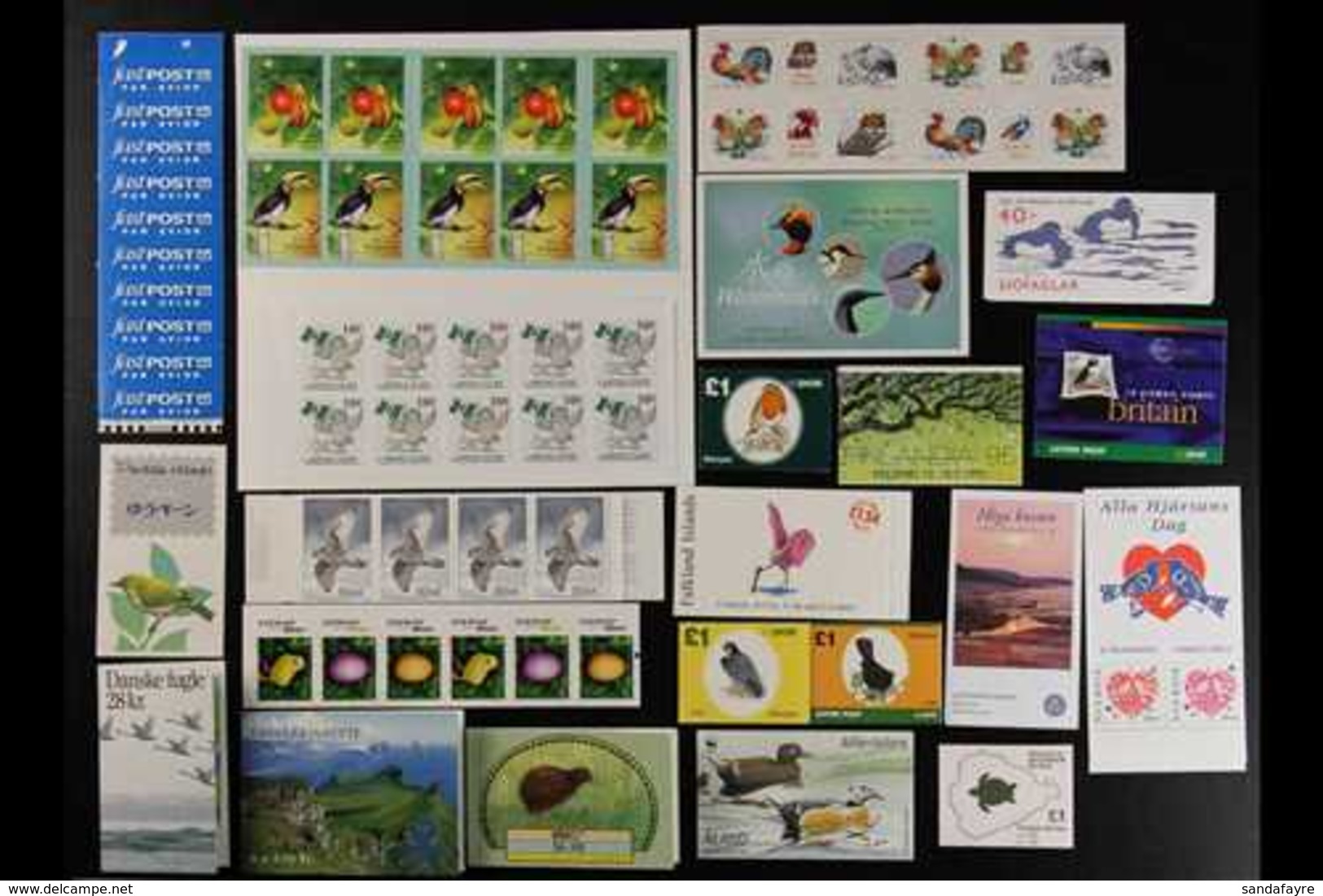 BIRDS BOOKLETS ACCUMULATION - Modern Issues From Across The World, We See Falkland Islands, Sweden, Singapore, Ireland,  - Non Classificati