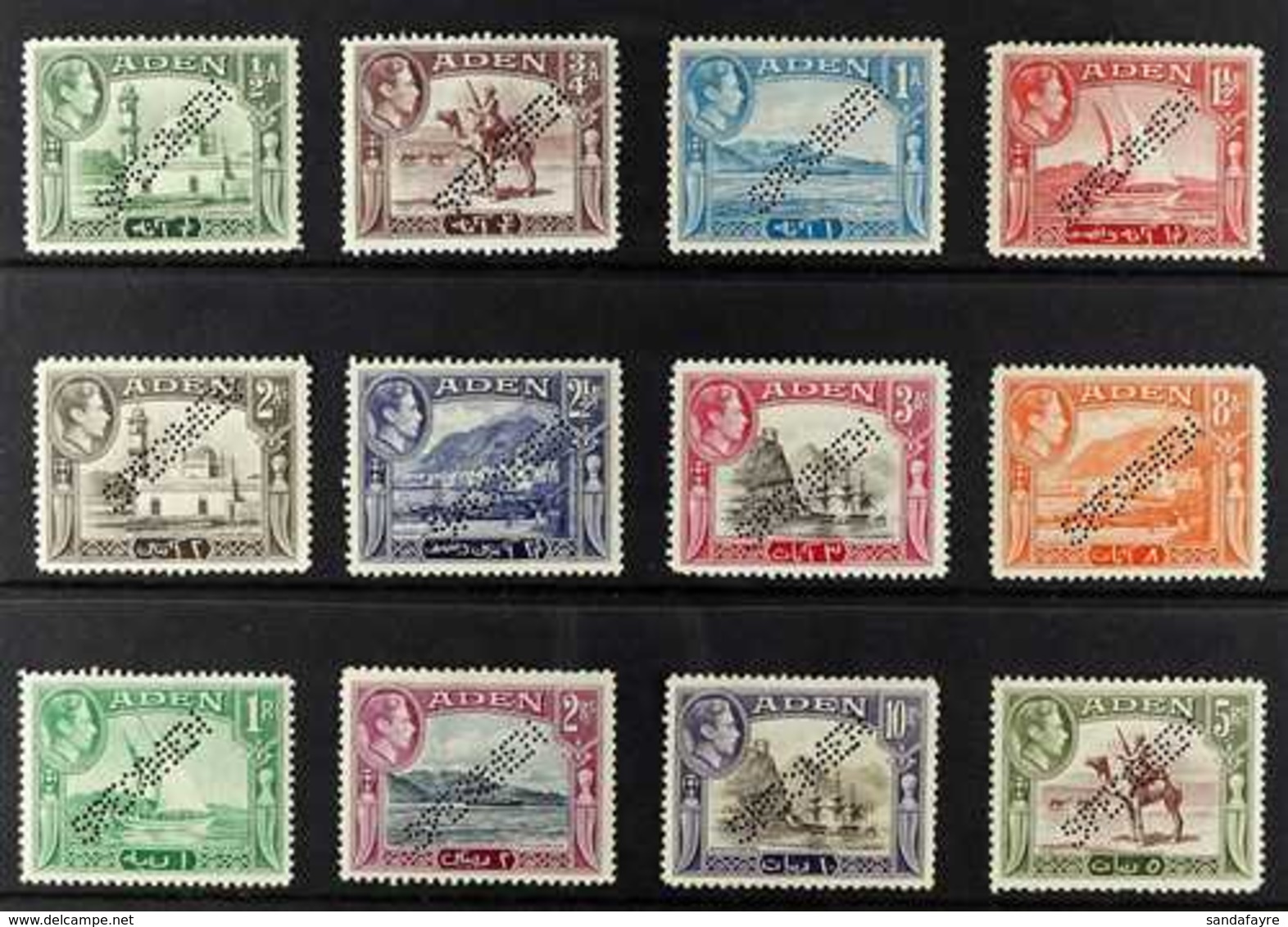 1939 Pictorials Original Set Of 12 Perforated "SPECIMEN", SG 16s-27s, Mint, Fresh Colours. (12 Stamps) For More Images,  - Aden (1854-1963)