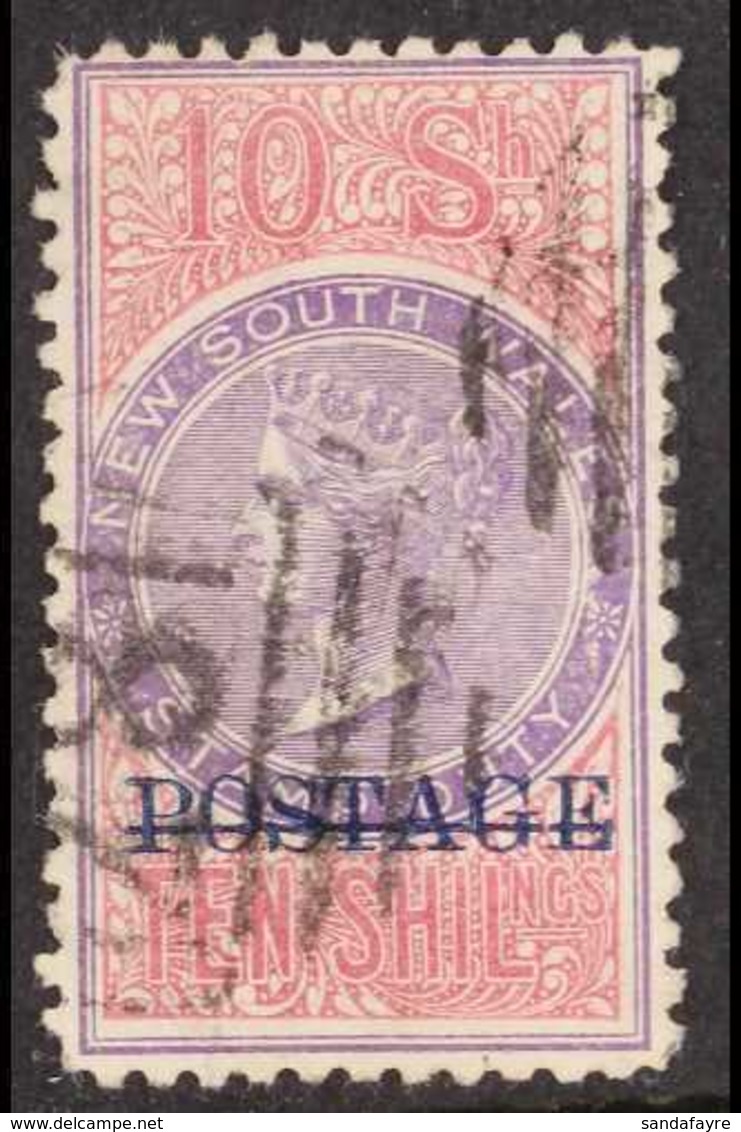 NEW SOUTH WALES 1894-1904 10s Mauve & Claret "POSTAGE" Overprint Perf 10, SG 274, Fine Used. For More Images, Please Vis - Andere & Zonder Classificatie