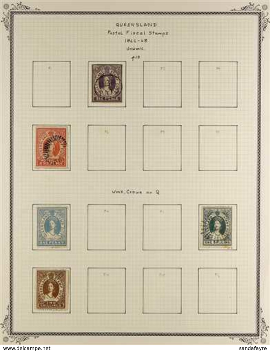 QUEENSLAND POSTAL FISCALS - 1866 - 1878 Collection Of Used And Unused Values Including 1866 2s 6d Dull Red Used (FC), Wi - Andere & Zonder Classificatie