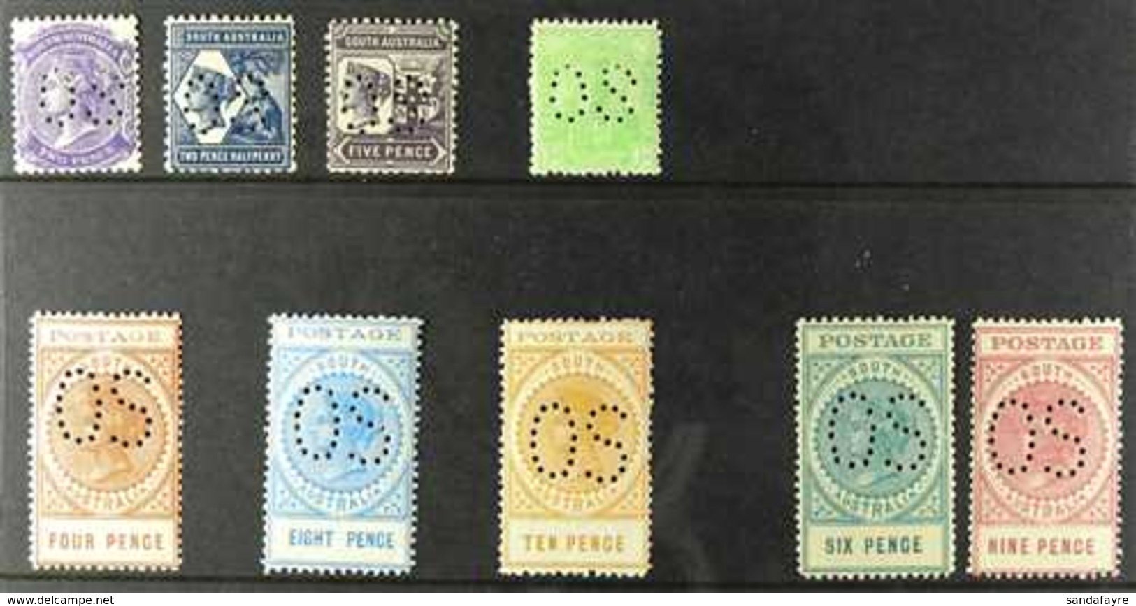 SOUTH AUSTRALIA OFFICIALS. 1898-1911 CROWN SA WMK'D Stamps Perforated "OS", A Fine Mint Selection On A Stock Card That I - Andere & Zonder Classificatie