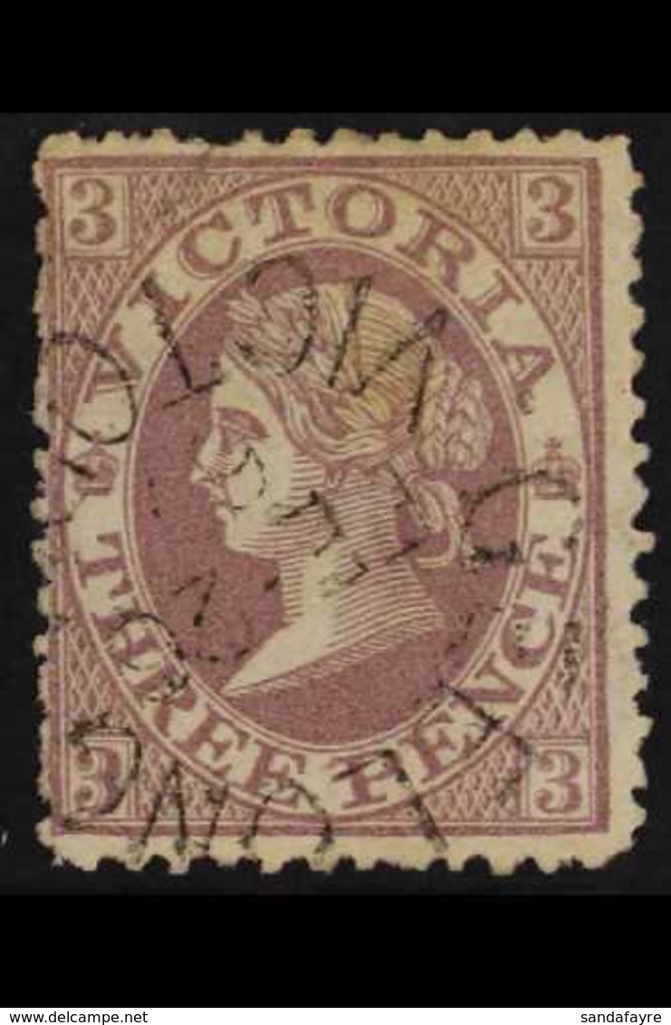 VICTORIA 1966 3d Lilac, Emergency Printing, SG 118, Superb Feb. 1867 Geelong Cds, Scarce Thus For More Images, Please Vi - Andere & Zonder Classificatie