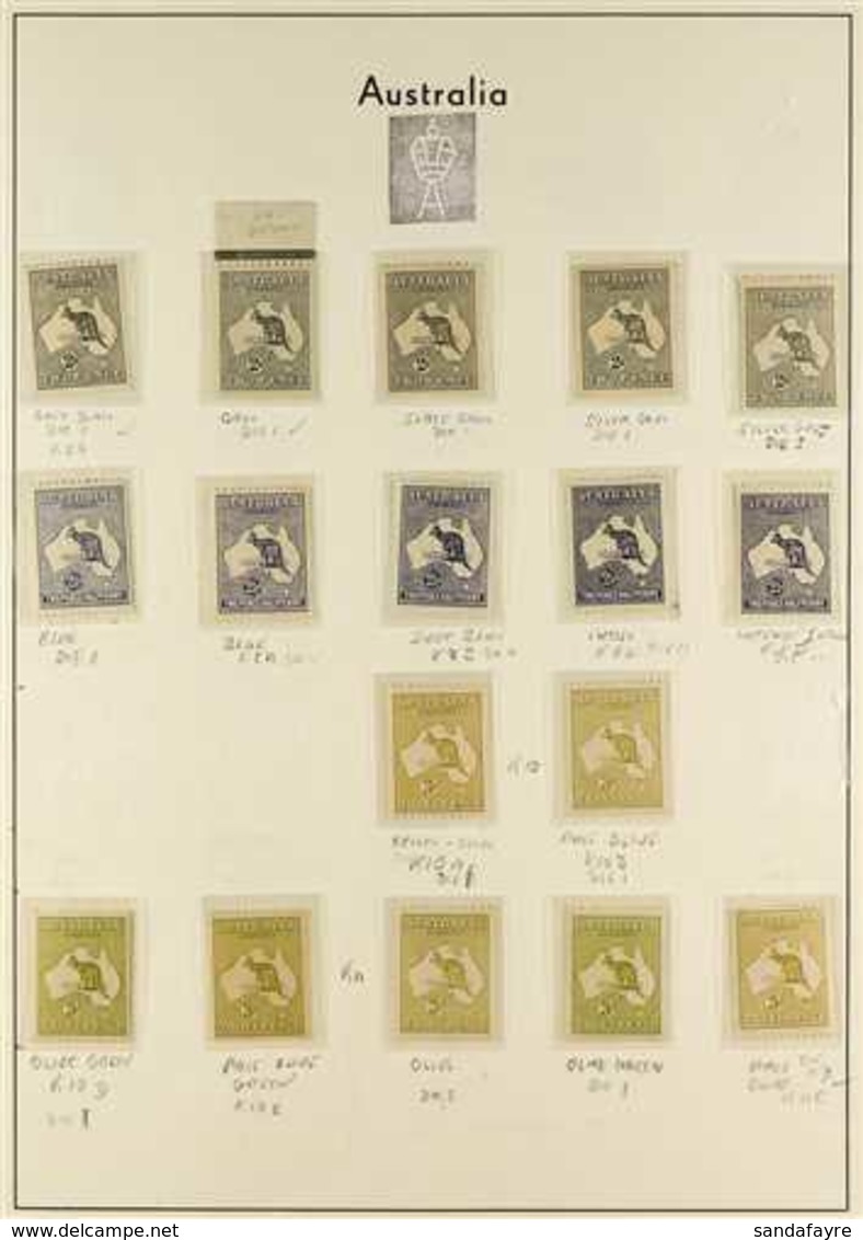 1915-27 ROOS THIRD WATERMARK MINT COLLECTION With Many Shades & Die Types In Hingeless Mounts On Leaves, Includes 2d (x5 - Andere & Zonder Classificatie