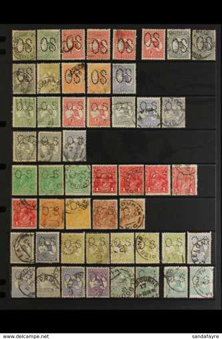 OFFICIALS 1913-1932 USED ASSEMBLY Nicely Displayed On Stock Pages, Includes 1913 Set To 2d (x3), 3d, 4d (x2) & 6d, 1914  - Andere & Zonder Classificatie