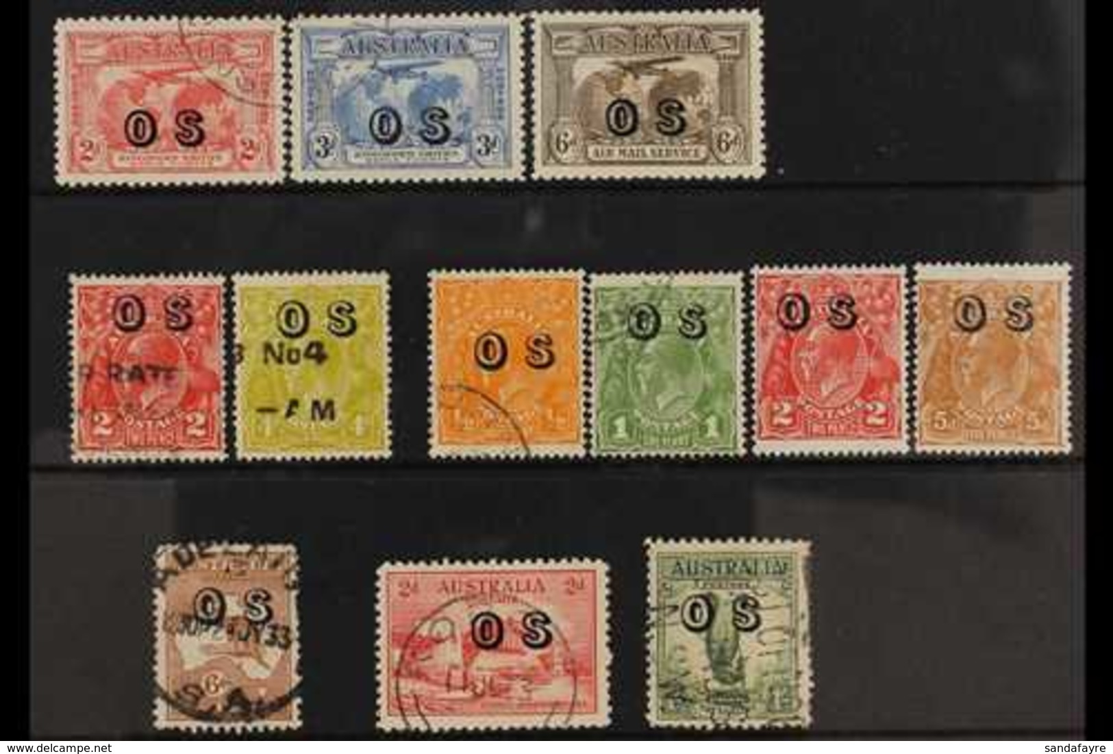 OFFICIALS 1930-33 "OS" Opt'd Mint & Used Range On A Stock Card. Includes 1930 3d Blue Used, 1931 Set Used And 1932-33 Ne - Andere & Zonder Classificatie