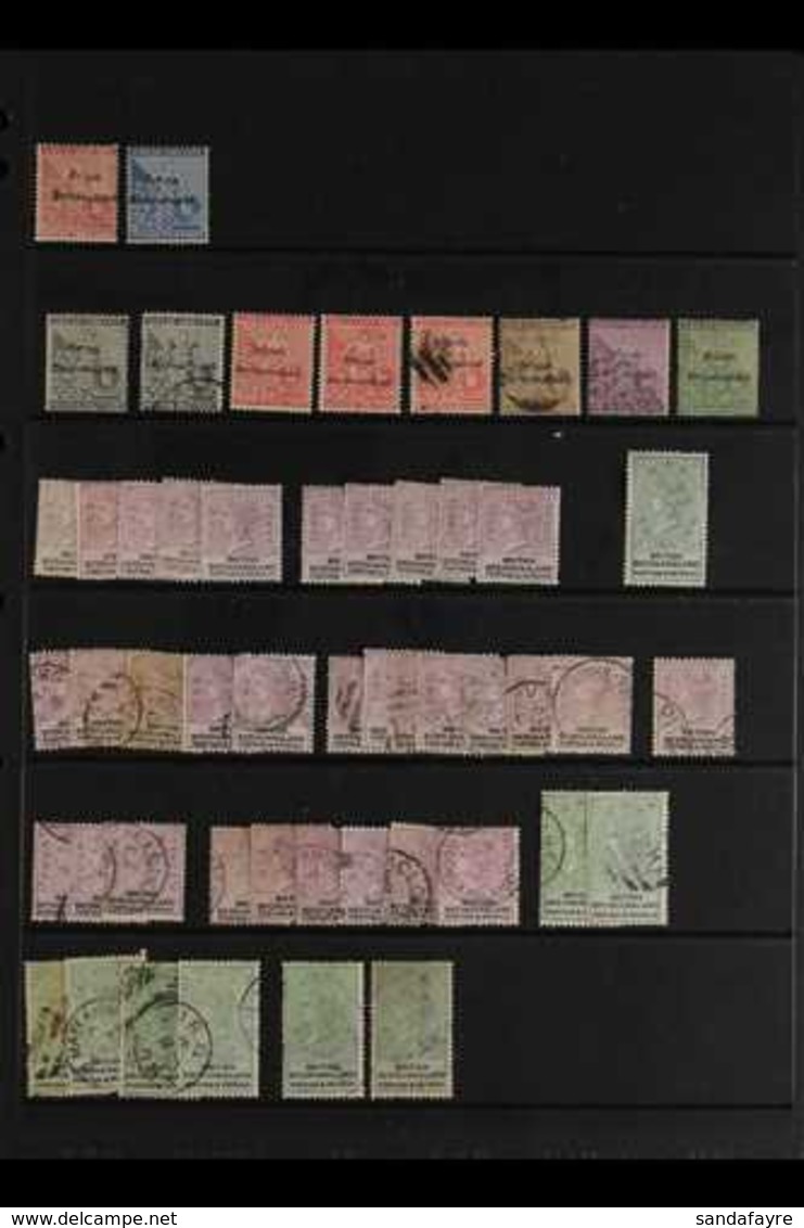 1885-1891 INTERESTING ASSEMBLY On Stock Pages, Mint And Used Stamps, Includes 1885-87 Overprints Wmk CA 3d Mint, Wmk CC  - Andere & Zonder Classificatie