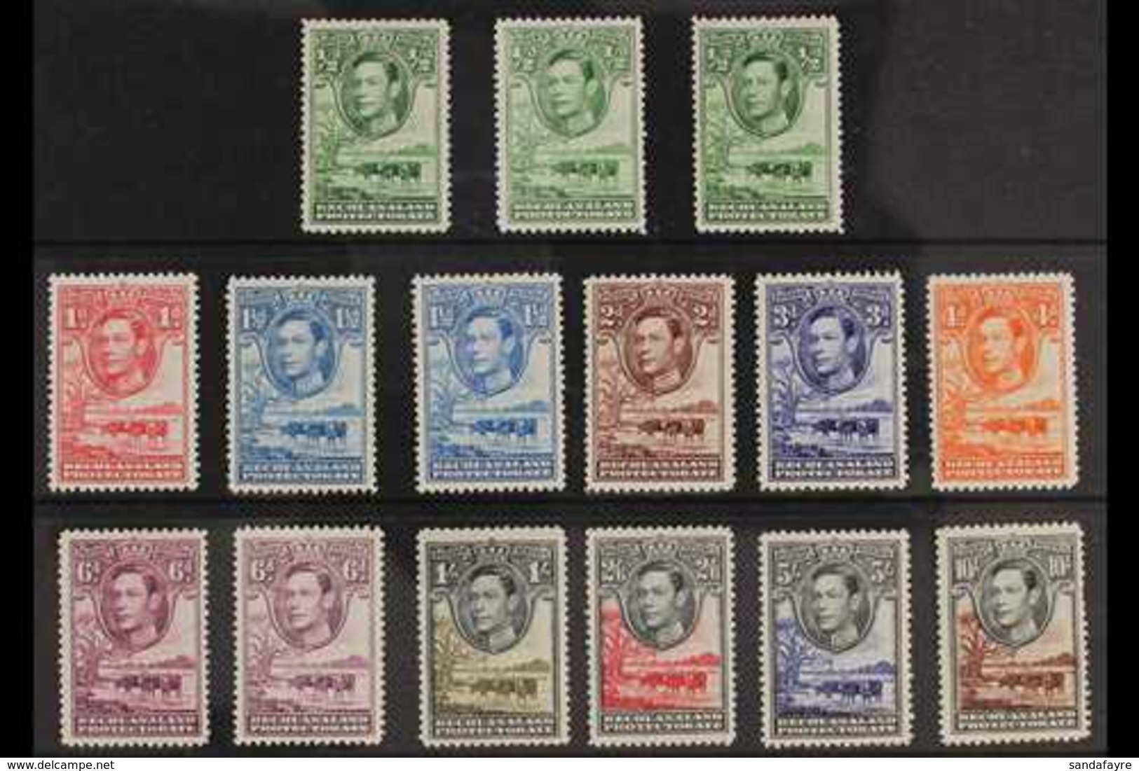 1938-52 SET PLUS SHADES. A Complete Definitive Set, SG 118/128, With Three ½d Shades And Both 1½d And 6d Shades, Fine Mi - Andere & Zonder Classificatie