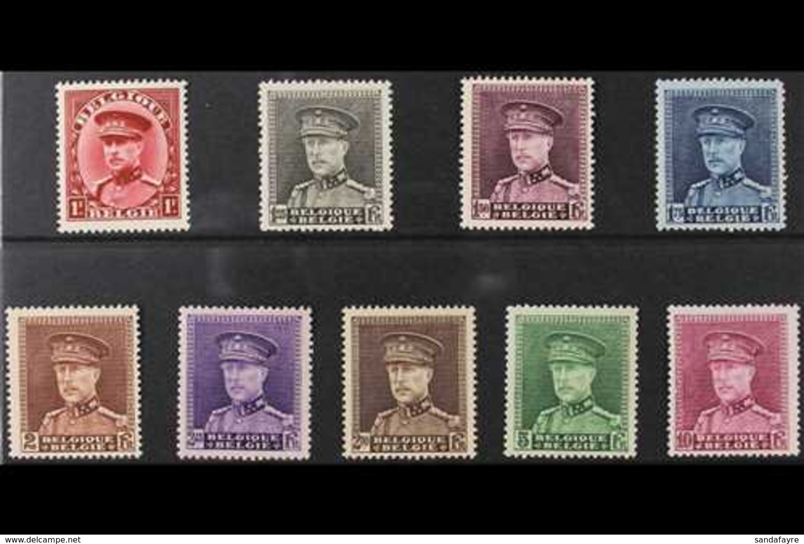 1931 King Albert Definitive Complete Set, Cob 317/24, SG 583/91, Never Hinged Mint (9 Stamps) For More Images, Please Vi - Andere & Zonder Classificatie