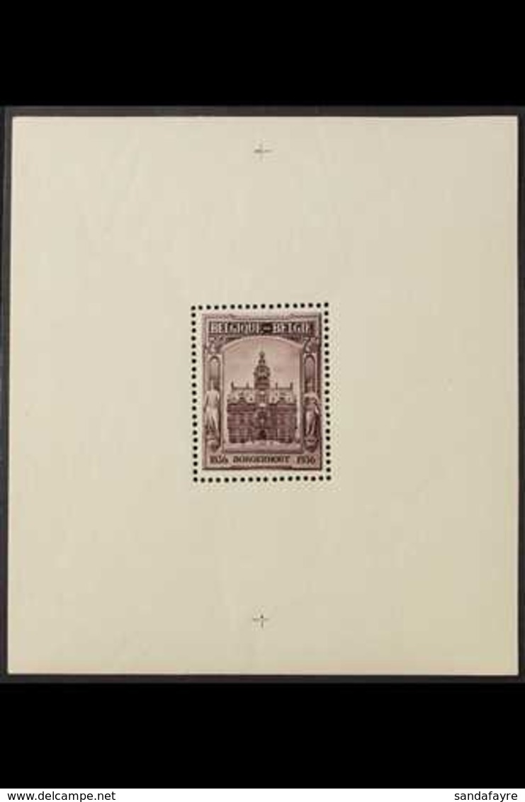 1936 70c + 30c Red Brown Borgerhout Philatelic Exhibition Miniature Sheet, Cob BL 5, SG MS775, Never Hinged Mint (1 Shee - Other & Unclassified
