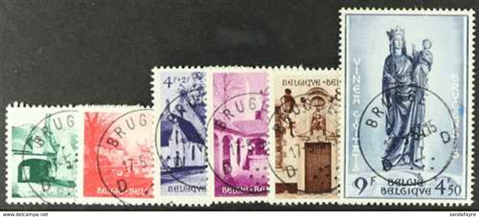 1954 Beguinage De Bruges Set Complete, COB 946/51, Superb Cds Used. (6 Stamps) For More Images, Please Visit Http://www. - Andere & Zonder Classificatie