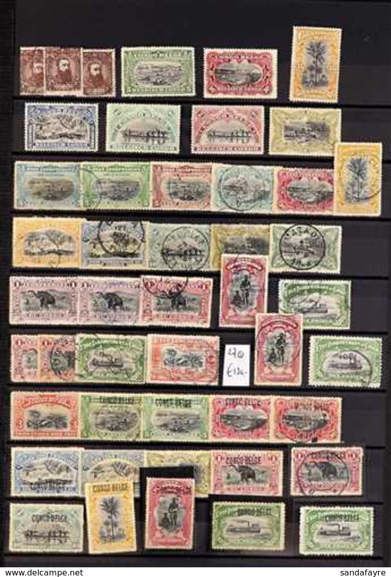 CONGO 1887 - 1983 Fine Used Range Of Early 1900s Value To 10fr With Some Cancellation Interest, Incl Scarce 3fr 50 Vermi - Andere & Zonder Classificatie