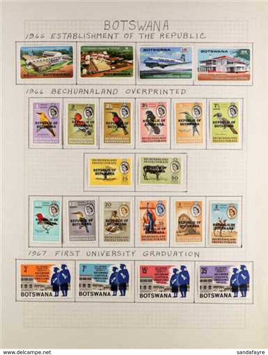 1966-1980 COLLECTION OF VERY FINE MINT SETS Presented On Album Pages, Highly Complete For The Period & Includes The 1967 - Botswana (1966-...)