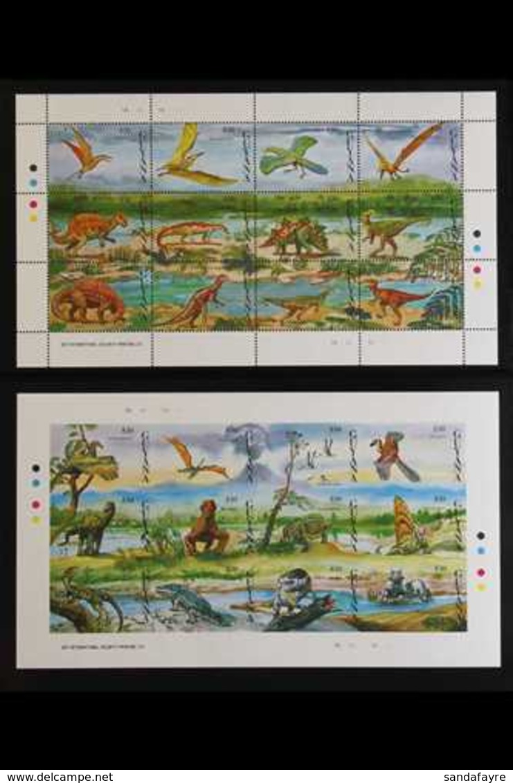 PREHISTORIC ANIMALS 1990's NEVER HINGED MINT COLLECTION Of Sheetlets And Stamps In Sets Featuring DINOSAURS With Imperf  - Guyana (1966-...)