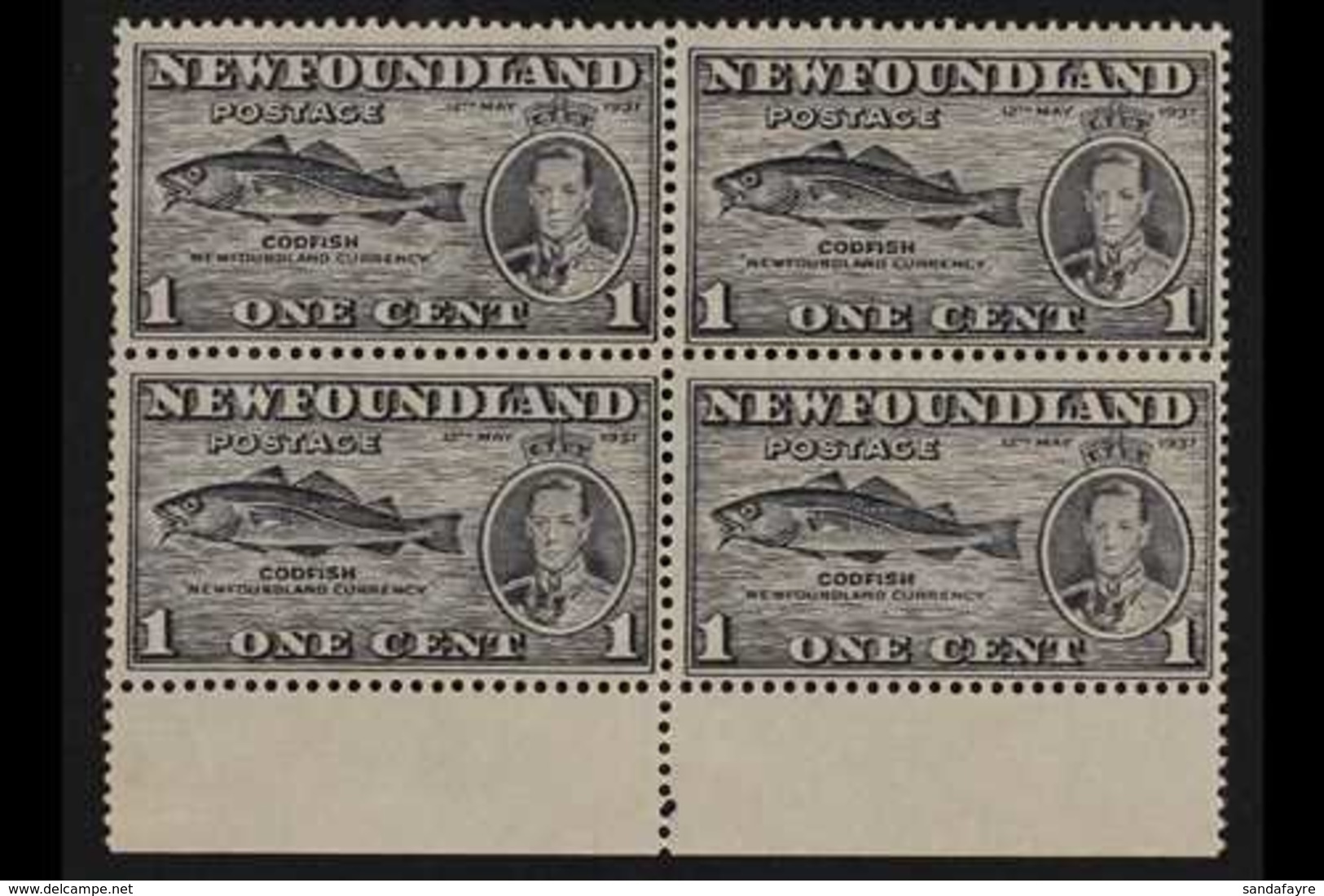 1937 Additional Coronation 1c Grey, Perf 13 (comb), SG 257e, BLOCK OF FOUR Never Hinged Mint. For More Images, Please Vi - Andere & Zonder Classificatie