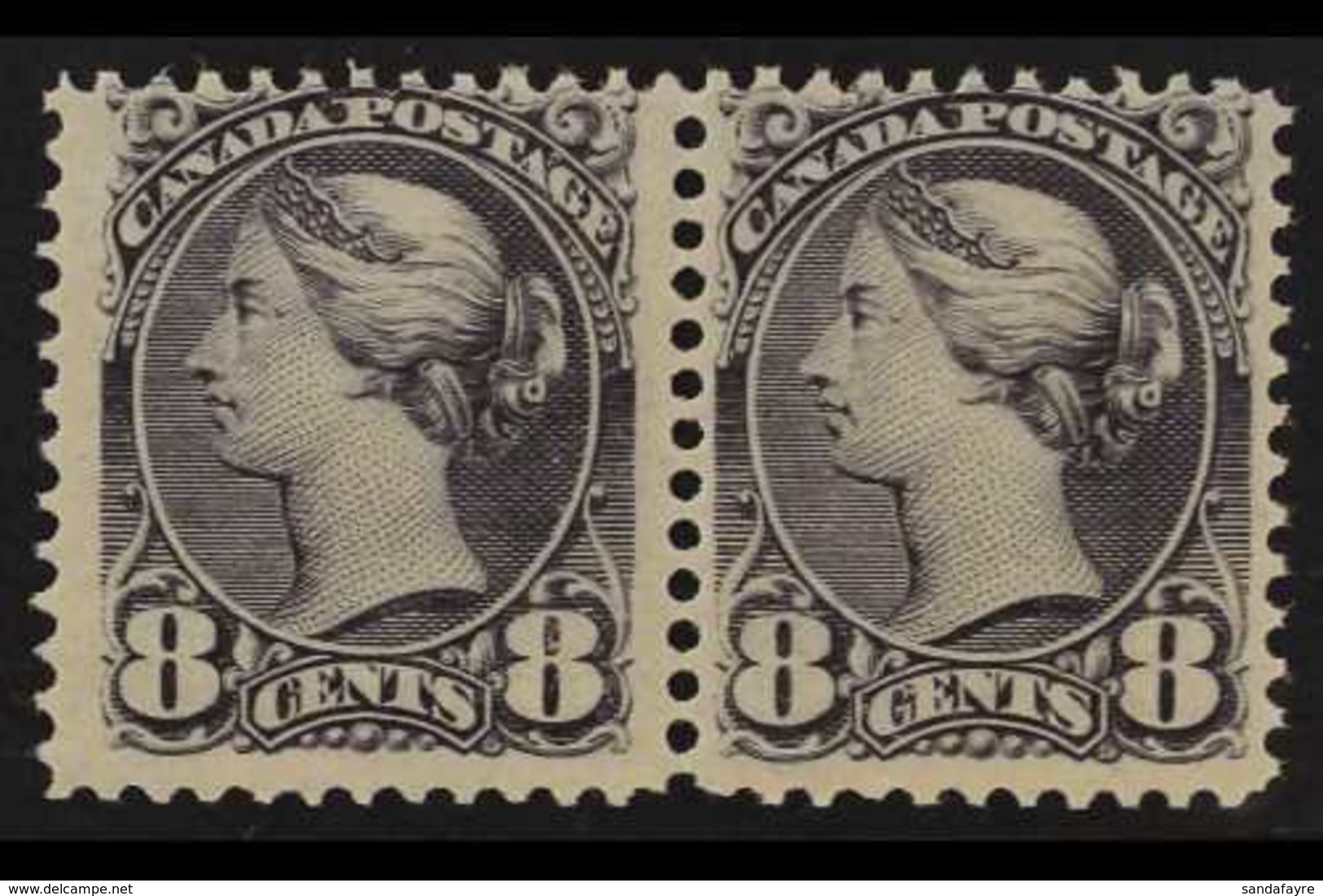 1893 8c Slate-purple, Horizontal Pair, SG 119, Light Diagonal Crease On One Stamp, Otherwise Very Fine Mint. For More Im - Andere & Zonder Classificatie