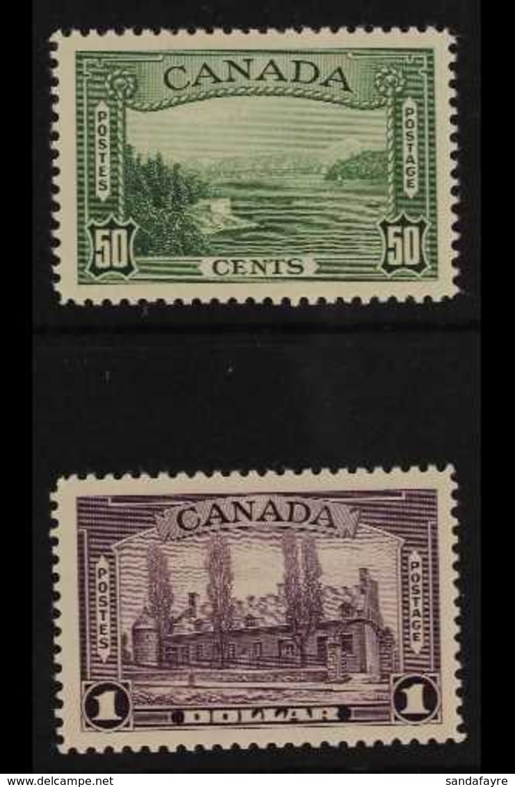 1937-8 TOP VALUES.  50c Green & $1 Violet SG 366/7, Never Hinged Mint (2 Stamps) For More Images, Please Visit Http://ww - Autres & Non Classés