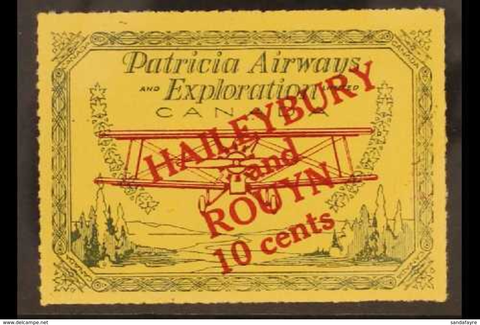 PATRICIA AIRWAYS AND EXPLORATION 1926-7 10c Haileybury And Rouyn, Rouletted, CL 24, Vf Never Hinged Mint. For More Image - Andere & Zonder Classificatie