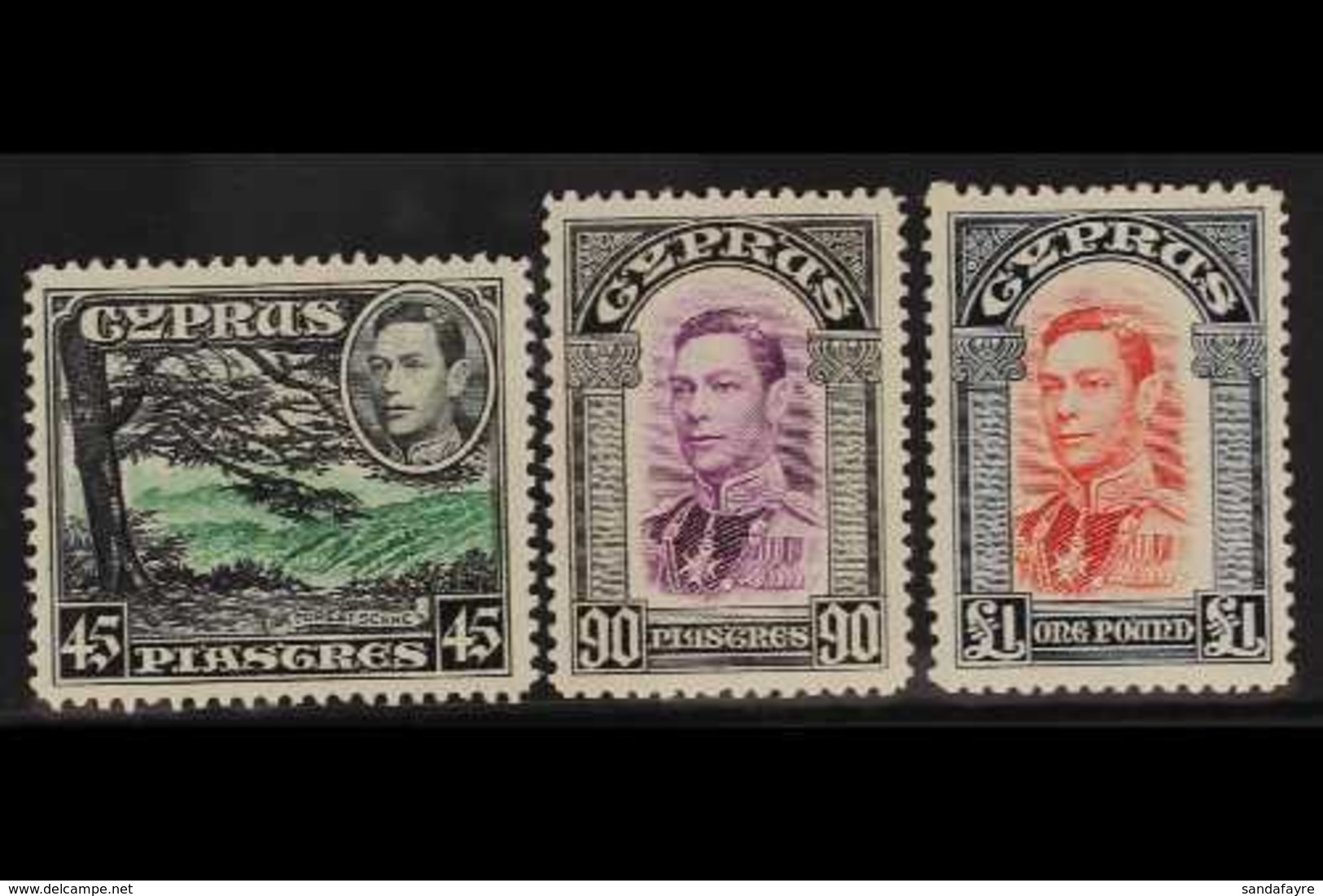 1938 NHM TOP VALUES. KGVI Definitive Top Values, 45pi, 90pi And £1 (SG 161/63), Never Hinged Mint. (3 Stamps) For More I - Andere & Zonder Classificatie