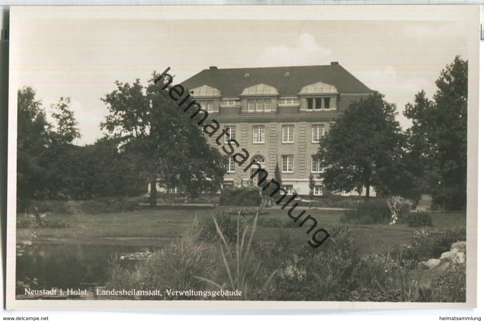 Neustadt-Holstein - Landesheilanstalt - Verwaltungsgebäude - Foto-Ansichtskarte - Verlag M. Glückstadt & Münden Hamburg - Neustadt (Holstein)