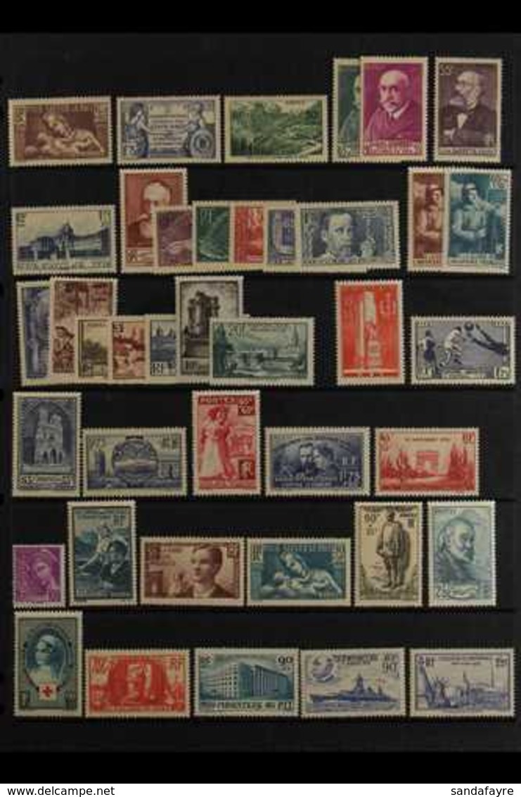 1937-1945 COMPREHENSIVE NEVER HINGED MINT COLLECTION On Stock Pages, All Different, Highly Complete From Late 1937 To Th - Autres & Non Classés