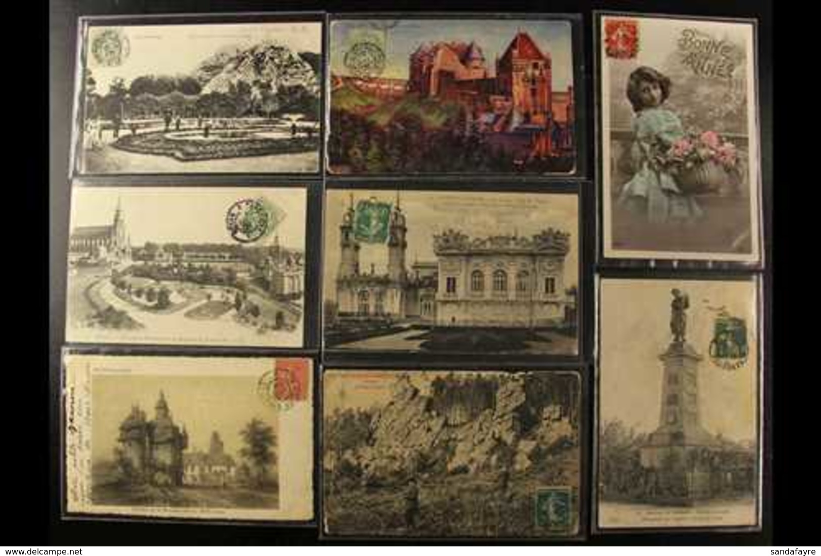 OLD PICTURE POSTCARDS 1904-16 Used Group Of Various Views Etc, All With Stamps On The Front Side. (8 Different Cards) Fo - Andere & Zonder Classificatie