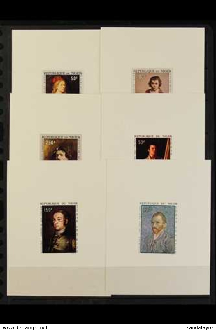 NIGER 1967-8 EPREUVES DE LUXE Airmail Issues, ART Self-portraits Complete Set, Yvert 68/70 & 80/82, SG 244/6 & 277/9, Fe - Sonstige & Ohne Zuordnung